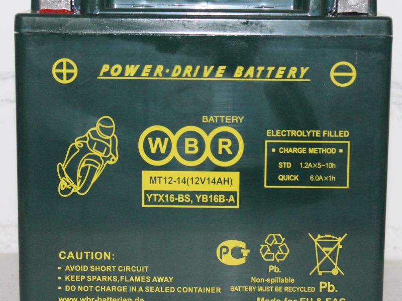 Аккумулятор WBR MT12-14 12V14AH YTX16-BS, YB16B-A Аккумулятор WBR MT12-14 12V14AH YTX16-BS, YB16B-A